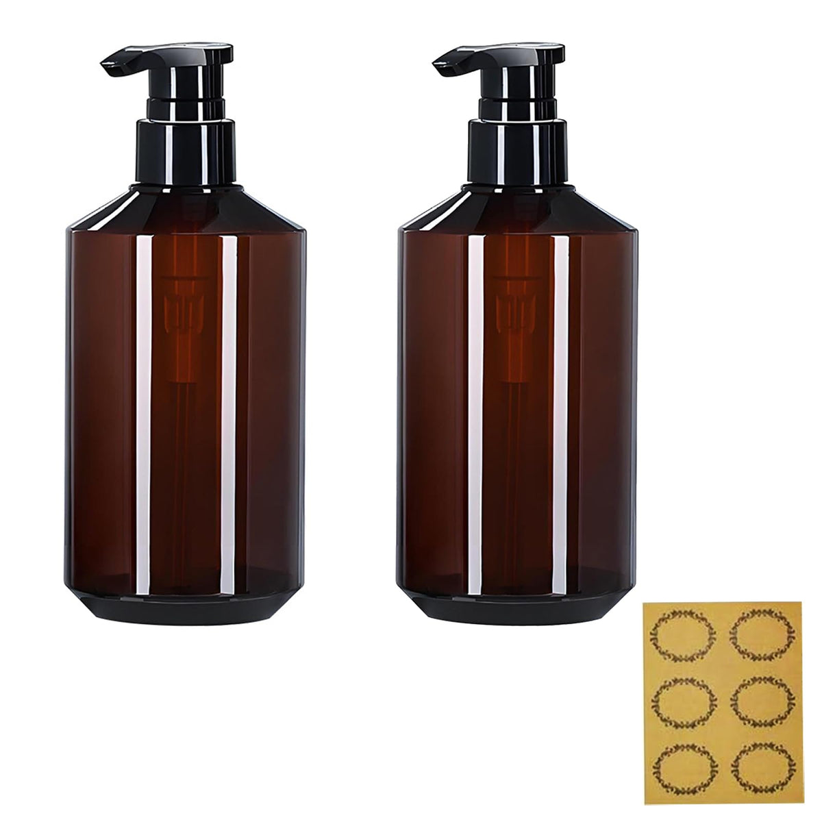Apstaqeoo 2Pcs 500ML/17OZ Empty Plastic Pump Bottles Dispensers, Refillable Shampoo Conditioner Body Wash Lotion Pump Dispenser Portable Liquid Soap - image 1