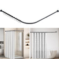 Jolof Store L-Shaped Shower Curtain Rail – 304 Stainless Steel Extendable Pole