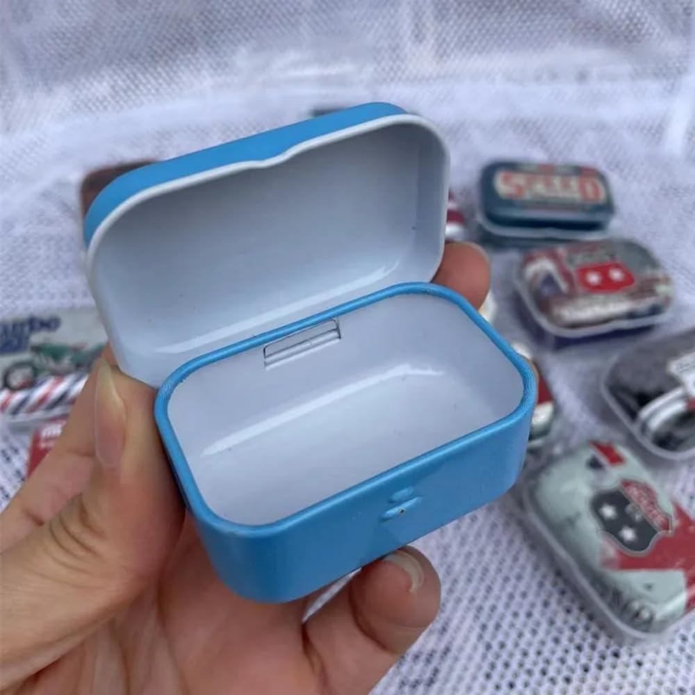CCUUHJ 8 Pack Rectangular Small Metal Hinged Tins - Empty, Basic Necessities Tins for Candies, Jewelry - 6X4X2.5 CM Lemon - image 4