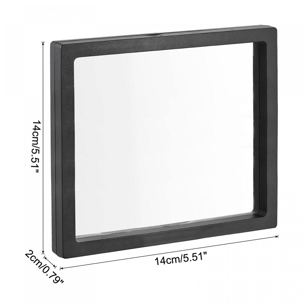 sourcing map Floating Thin Film Display Box, ABS Frame Case with Base 14cm x 14cm x 2cm Black Pack of 4 - image 2