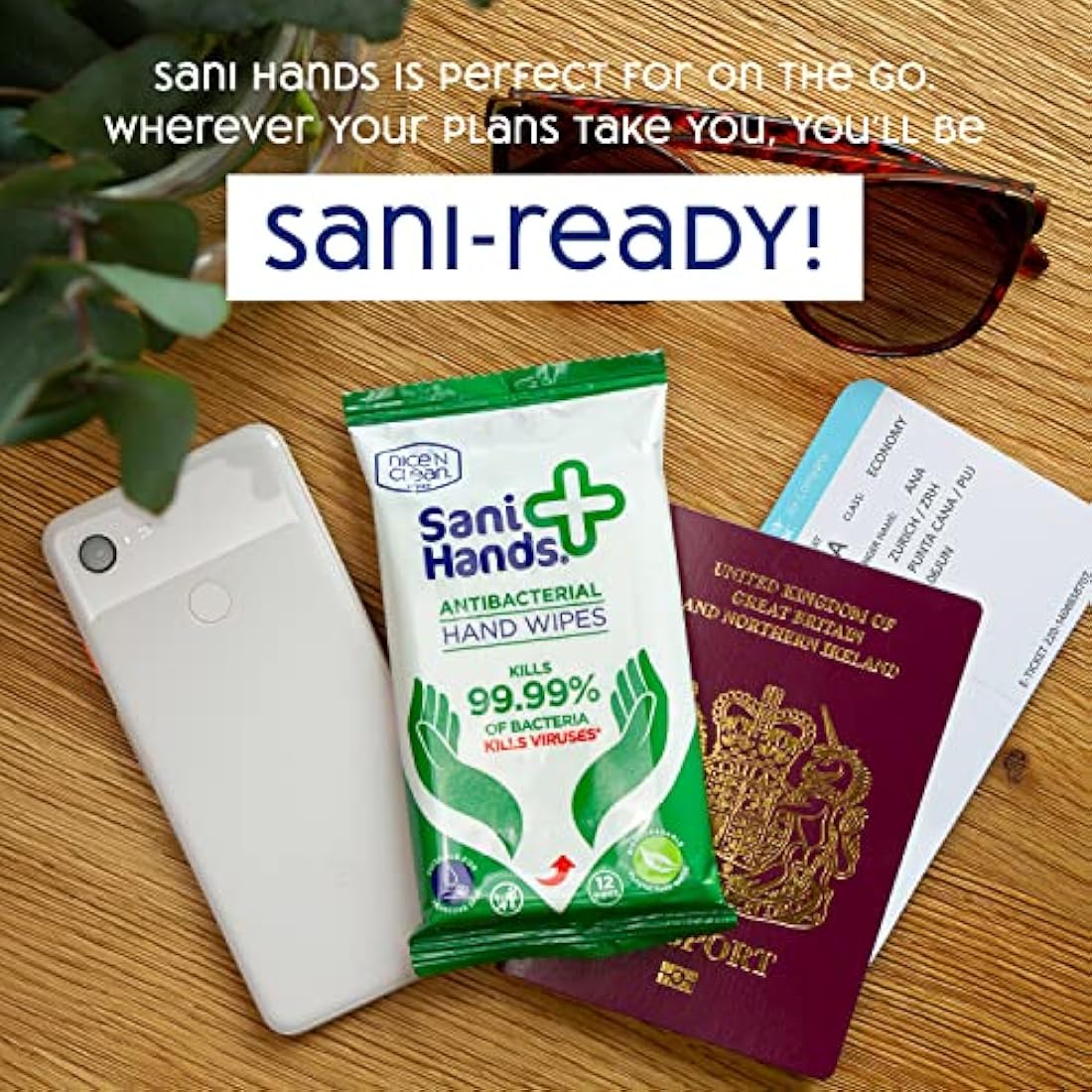 Sani Hands Antibacterial Hand Wipes – Biodegradable & Sensitive (480 Pack)
