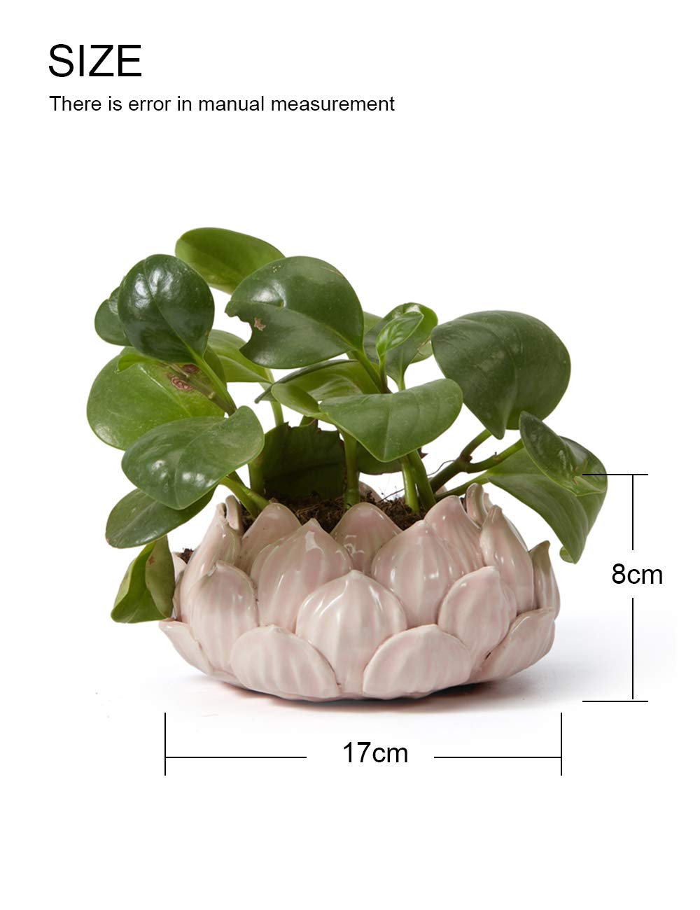 SEINHIJO Ceramic Succulent Planter Pot - Modern Pink Indoor Decor 18cm