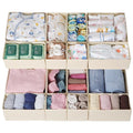 ORLISA Set of 16 Drawer Organisers, Compatible with Hemnes Chest of Drawers, Other Drawer Systems, Foldable Storage Boxes for Clothes - image 1