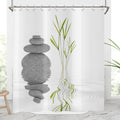 Hnmdmyi Zen Stone Shower Curtain | Japanese Spa Meditation Bath Decor