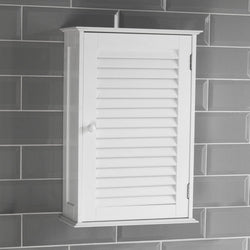 Bath Vida Liano Bathroom Cabinet Single Door Shutter Wall Mounted Storage, White - image 1