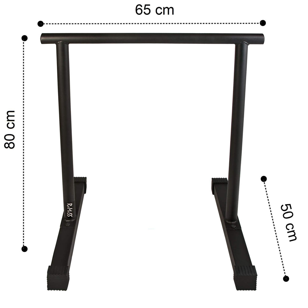 RAMASS Fitness Tall Parallettes - Heavy Duty Steel Dip Bars for Calisthenics