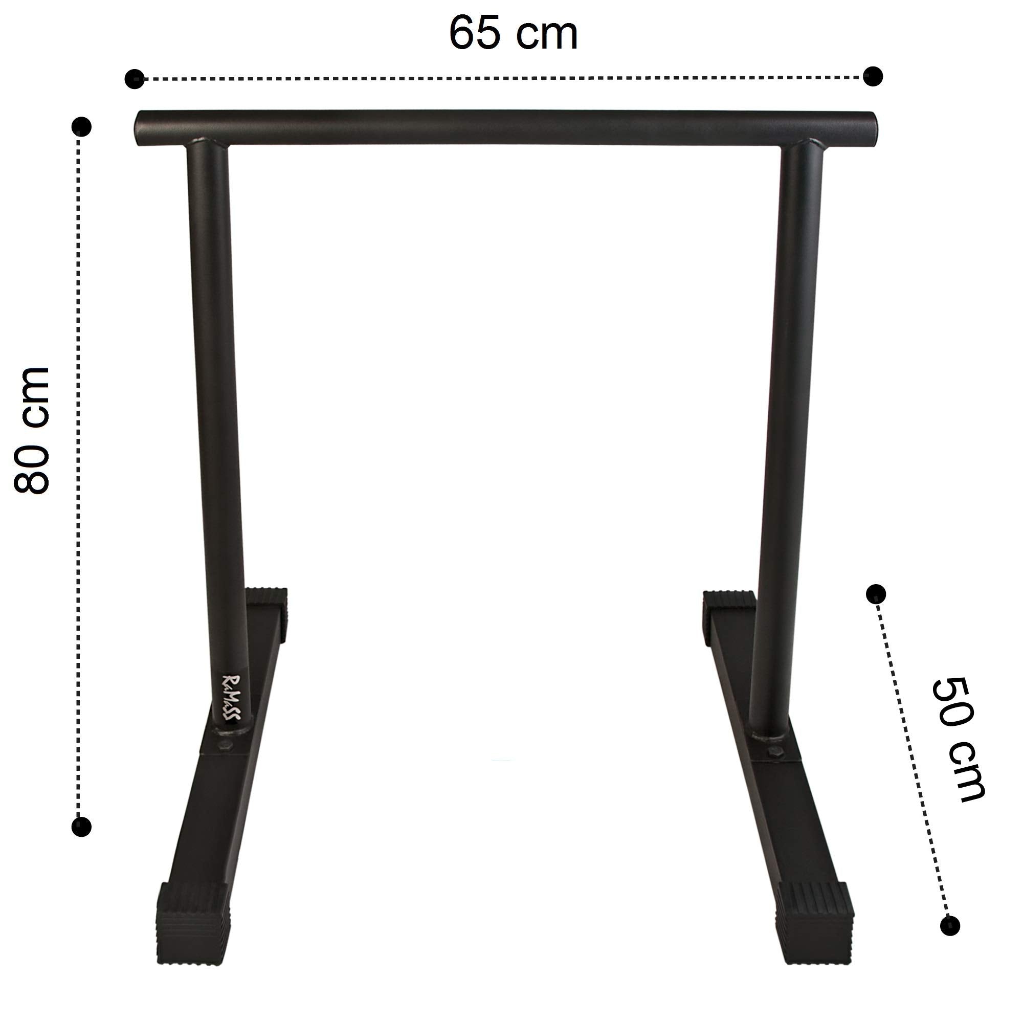 RAMASS Fitness Tall Parallettes - Heavy Duty Steel Dip Bars for Calisthenics
