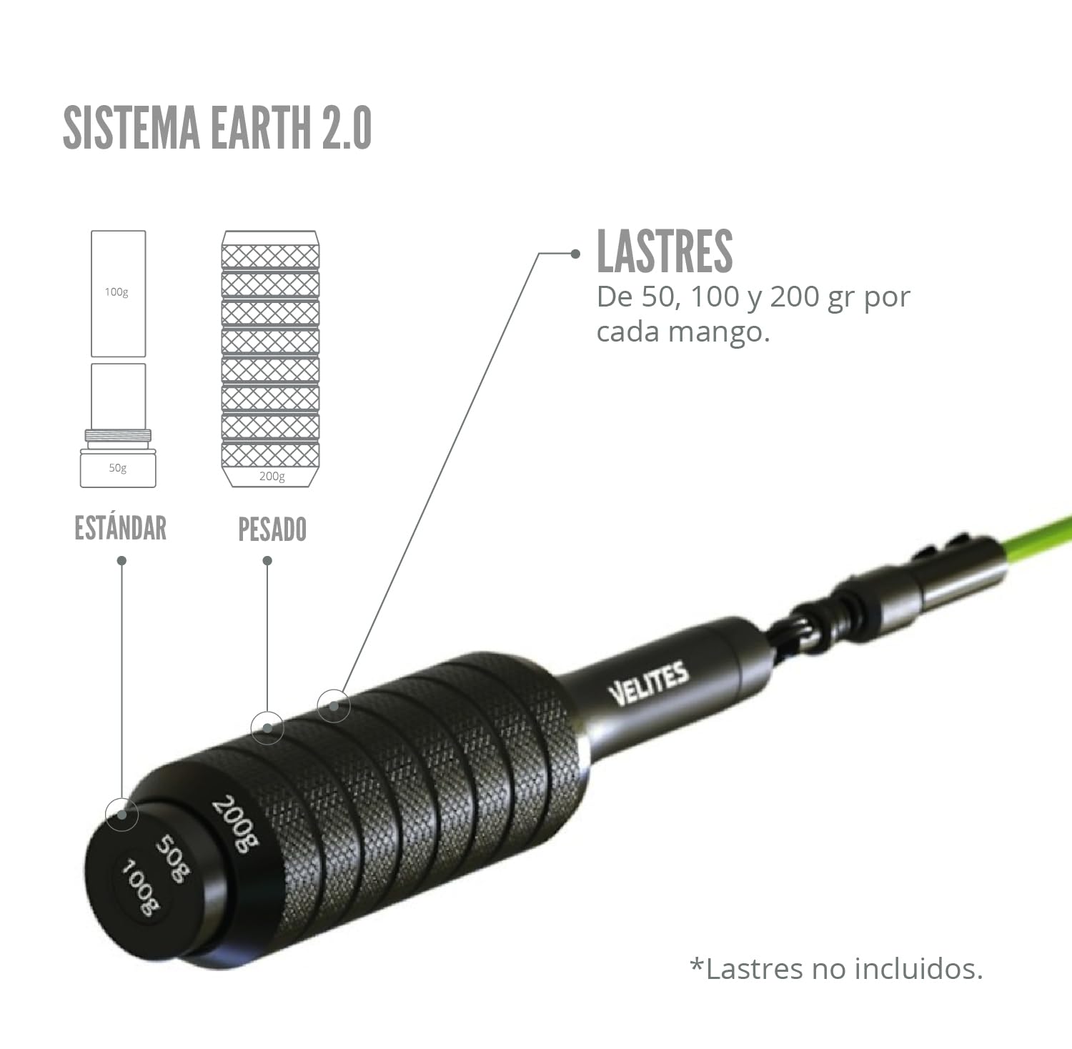 Velites Earth 2.0 Weighted Skipping Rope | Aluminum Fitness Speed Rope