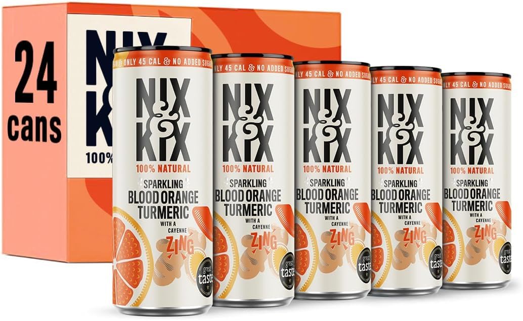 Nix & Kix Blood Orange & Turmeric Sparkling Soft Drink - 24 x 250ml