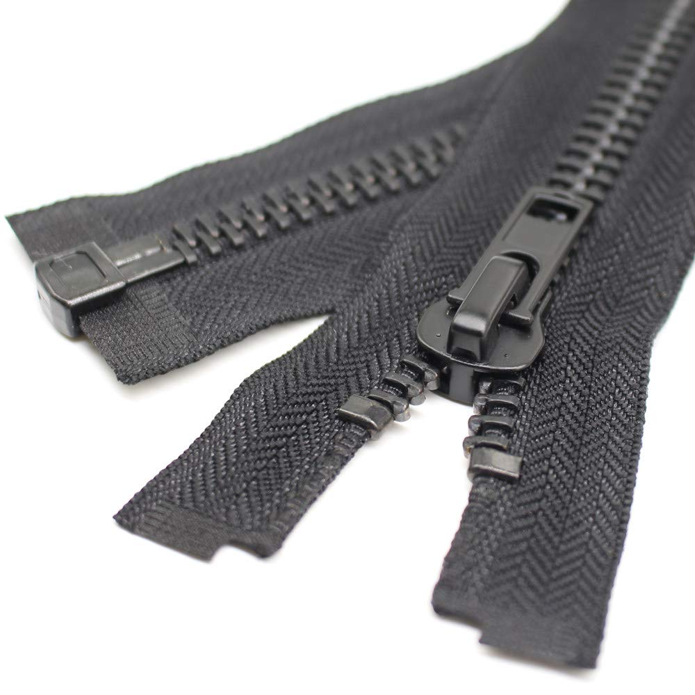 YaHoGa 45 cm #10 Zip Metal Separable for Coats Jackets Black