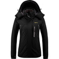 GEMYSE Women's Ski Jacket | Waterproof Winter Fleece Coat - Black, XL