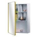 Fundin Stainless Steel Bathroom Mirror Cabinet | Gold Frame, 15x21"