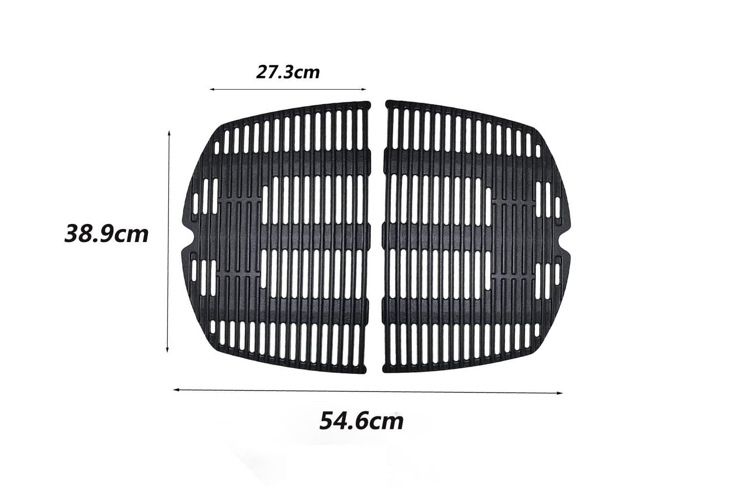 Denmay Cast Iron Cooking Grates for Weber Q200 Q220 Q2000 Q2200 – 2 Pack