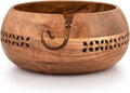 Jolof Store Acacia Wood Yarn Bowl – Large Handcrafted Knitting Holder