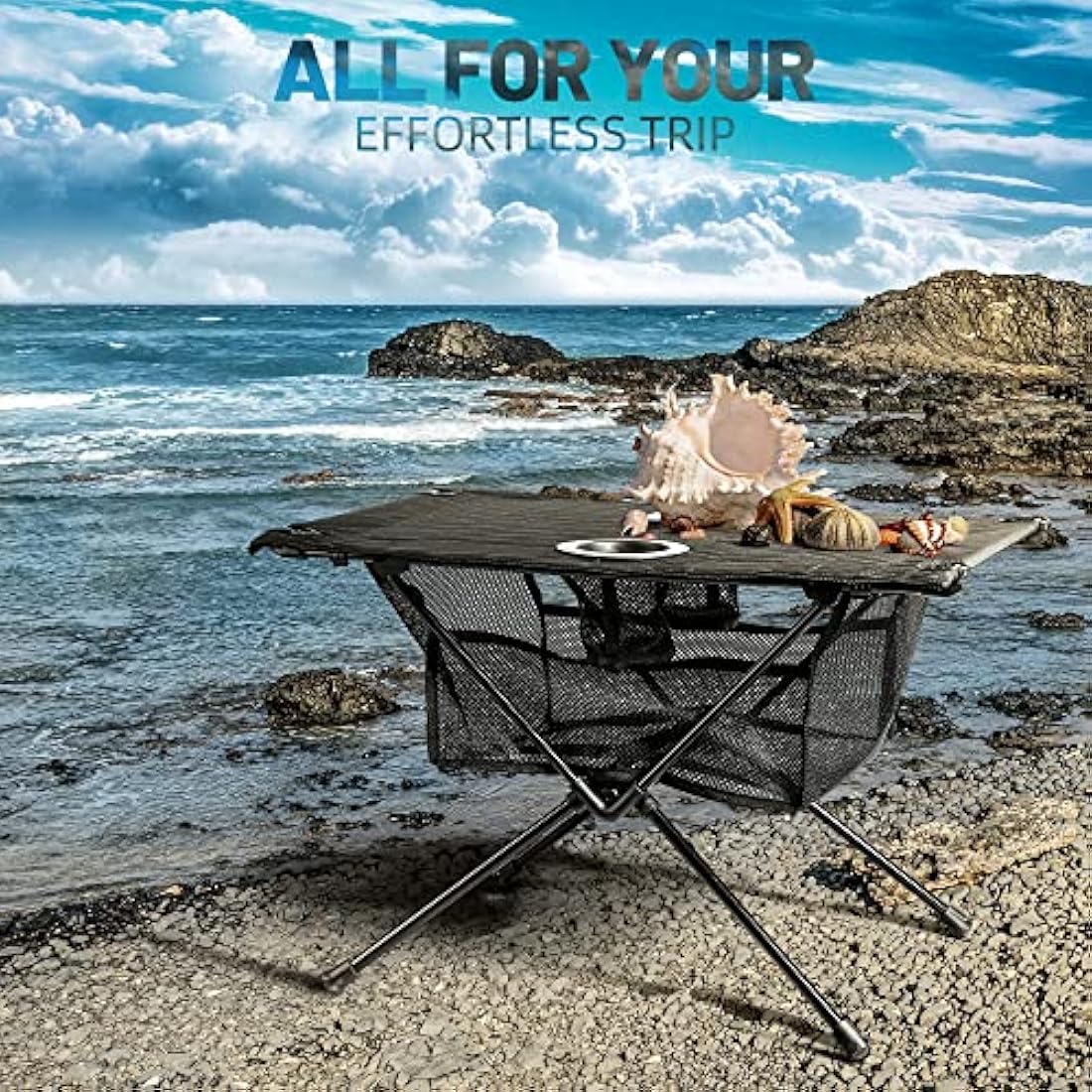 Zune Lotoo Portable Folding Camping Table – Lightweight Aluminum Picnic Table