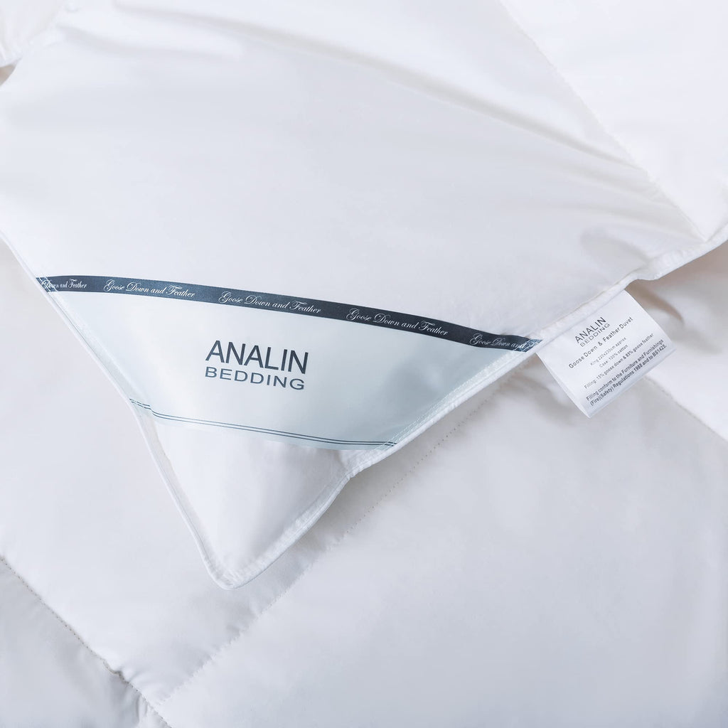 ANALIN 13.5 Tog Goose Feather & Down Double Duvet | 100% Cotton Shell