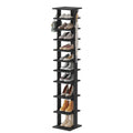 HOME BI 10-Tier Vertical Shoe Rack | Slim Wooden Corner Storage Tower