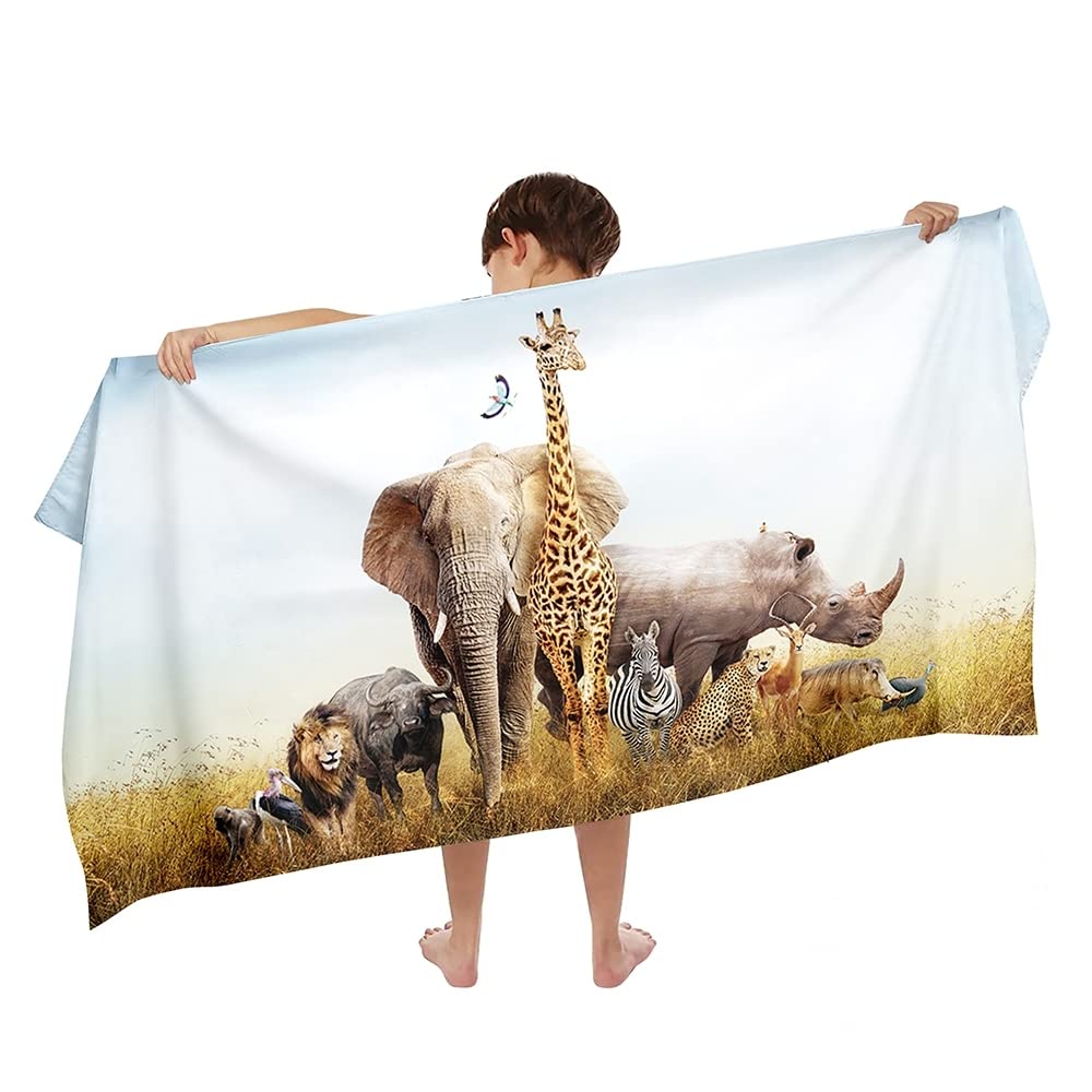 Ulticool Microfibre Children's Towel – Safari Dinosaur Quick-Dry 140x70cm