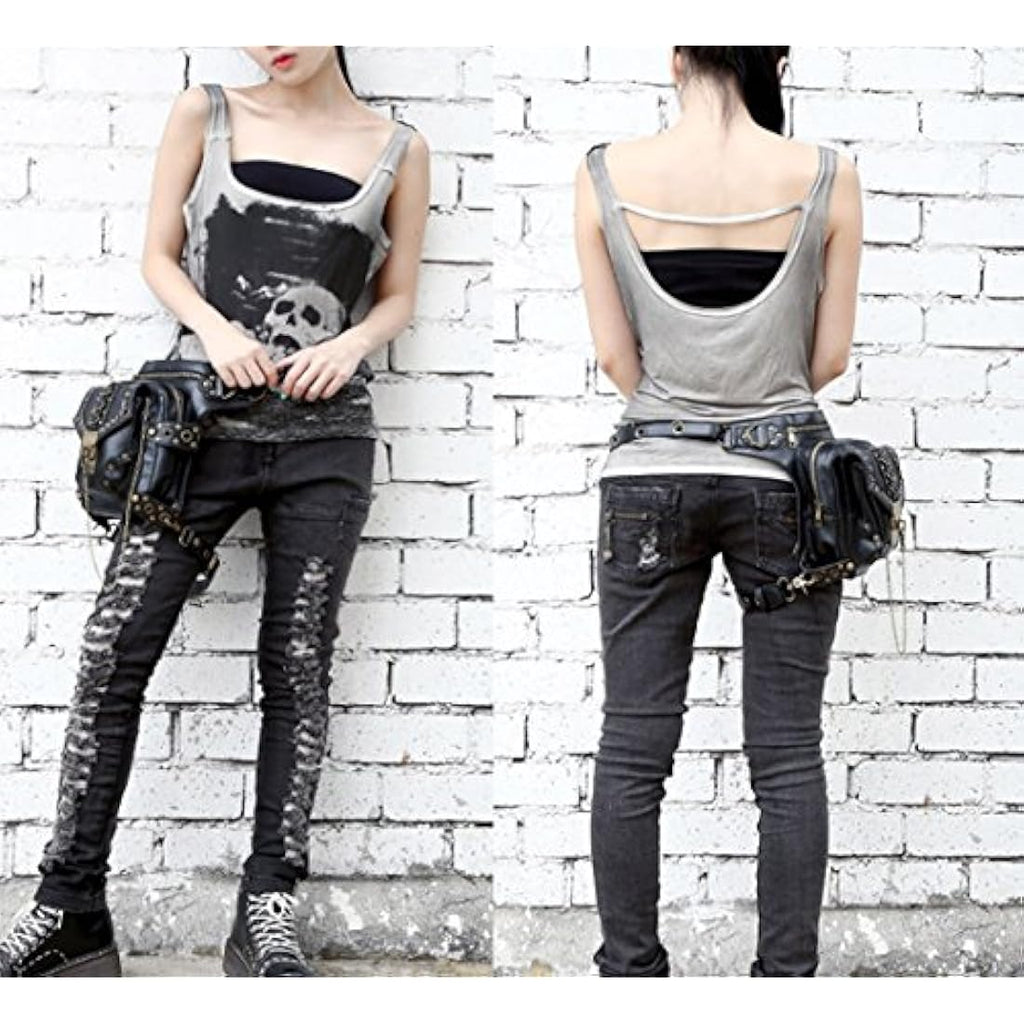 FiveloveTwo Tactical Drop Leg Bag | Steampunk Waist Pack & Messenger