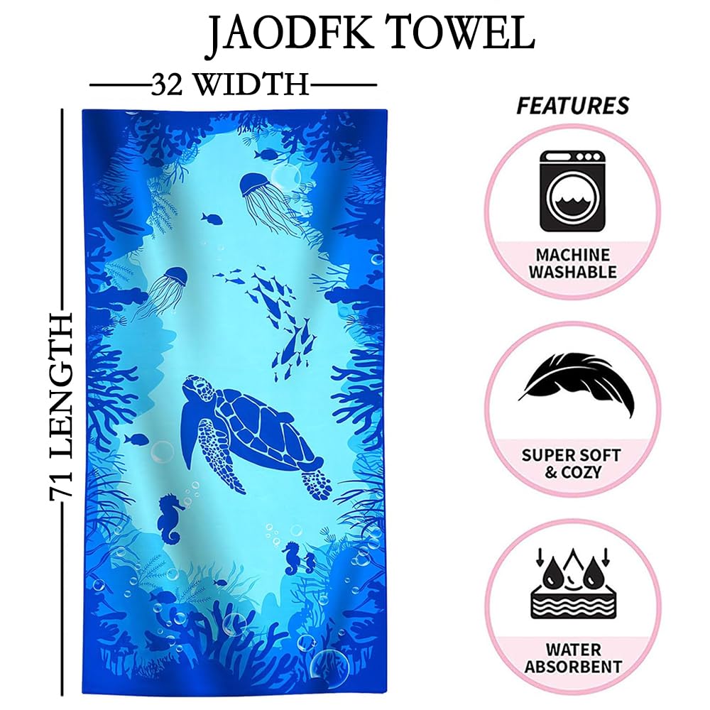 JAODFK Microfibre Beach Towel 71"X32" Quick Dry Lightweight Sand Free Large Thin Towels Travel Essentials For Adults Womens Swim Bath Accessories - image 2