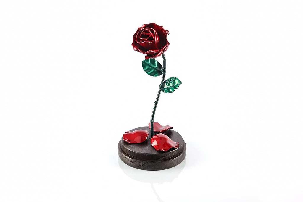 Forging Art Bcn Hand Forged Enchanted Rose in Glass Dome - Wrought Iron