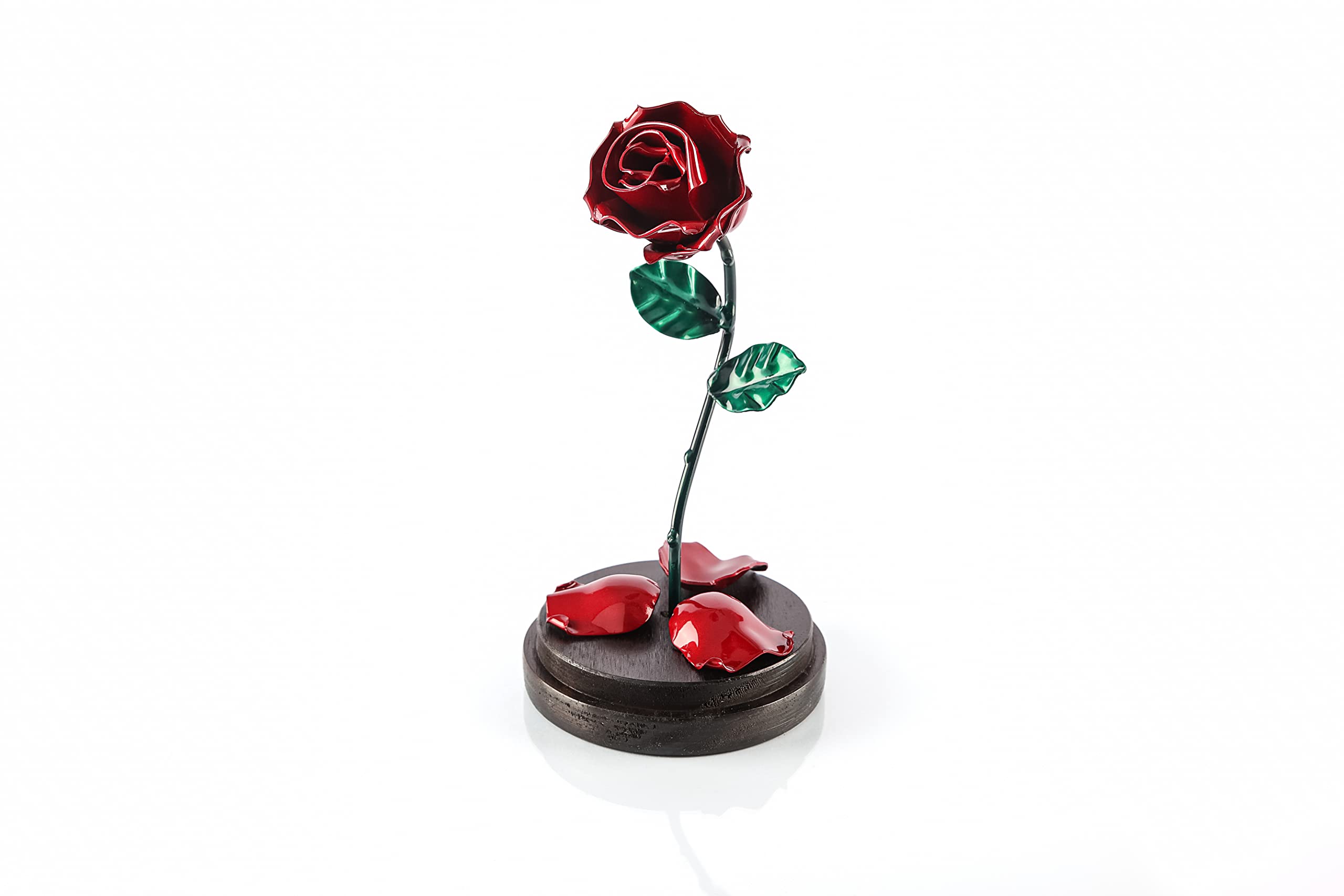Forging Art Bcn Hand Forged Enchanted Rose in Glass Dome - Wrought Iron