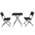 Home Source 3-Piece Folding Bistro Set | Black Steel & HDPE Patio Set