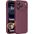 Miracase iPhone 17 Pro Case | MagSafe Shockproof Silicone – Wine Red