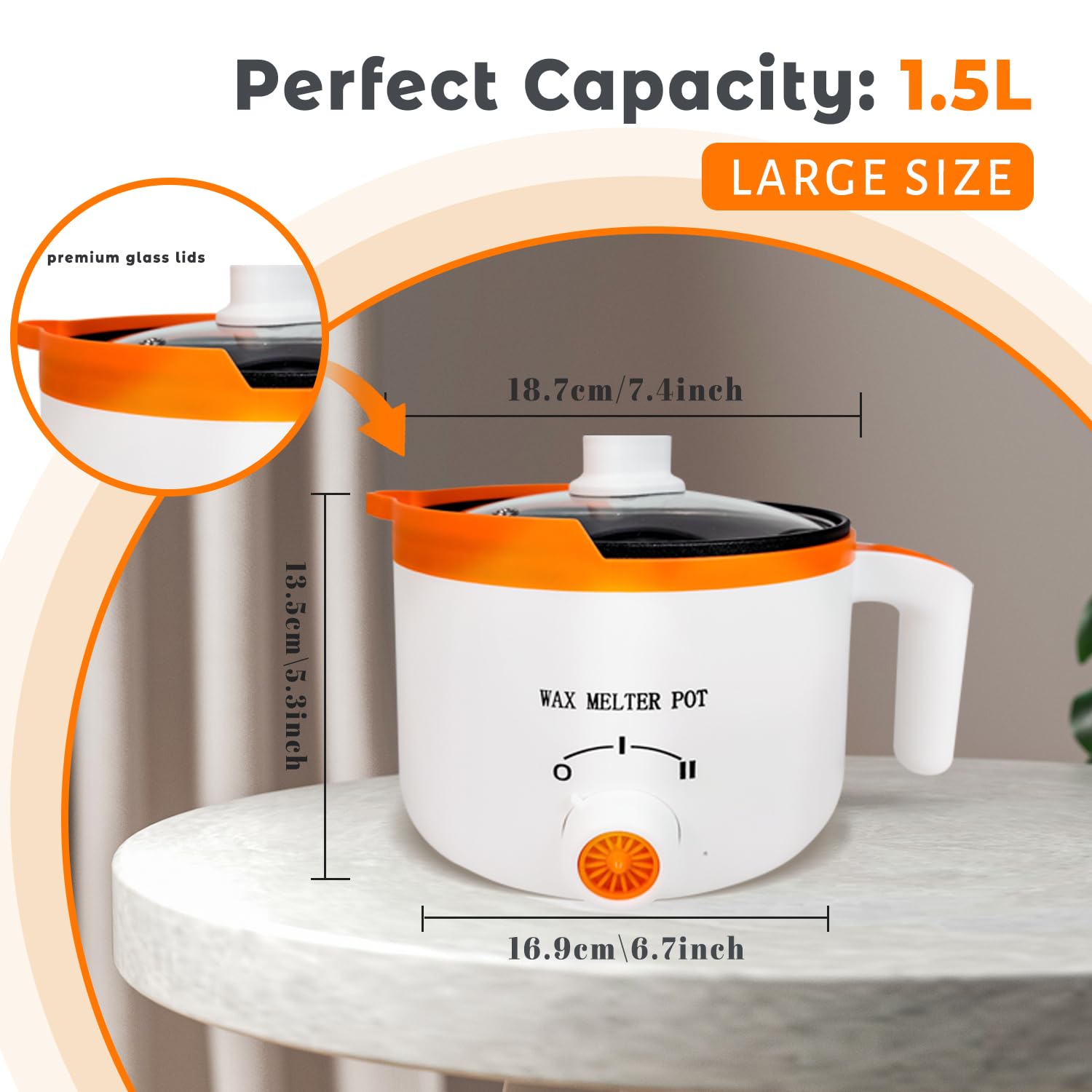 Ksedcon Electric Wax Melting Pot for Candle Making - Orange, 600W