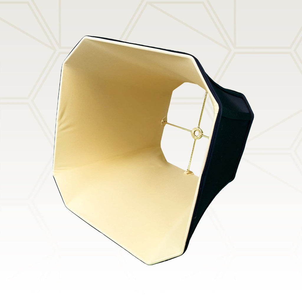 Royal Designs Square Cut Corner Bell Lamp Shade | Black Silk Shantung