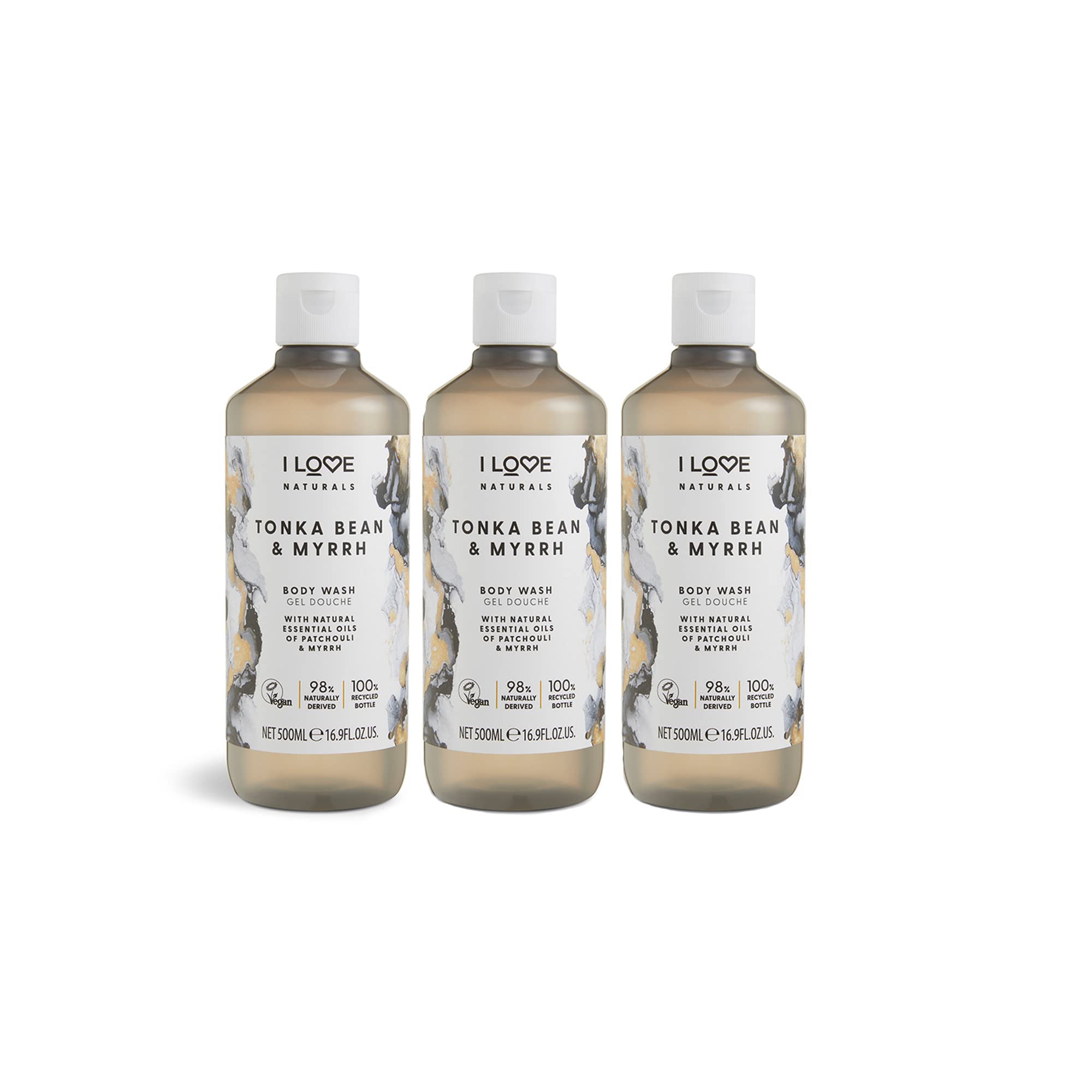 I LOVE Naturals Tonka Bean & Myrrh Nourishing Body Wash - 3 x 500ml