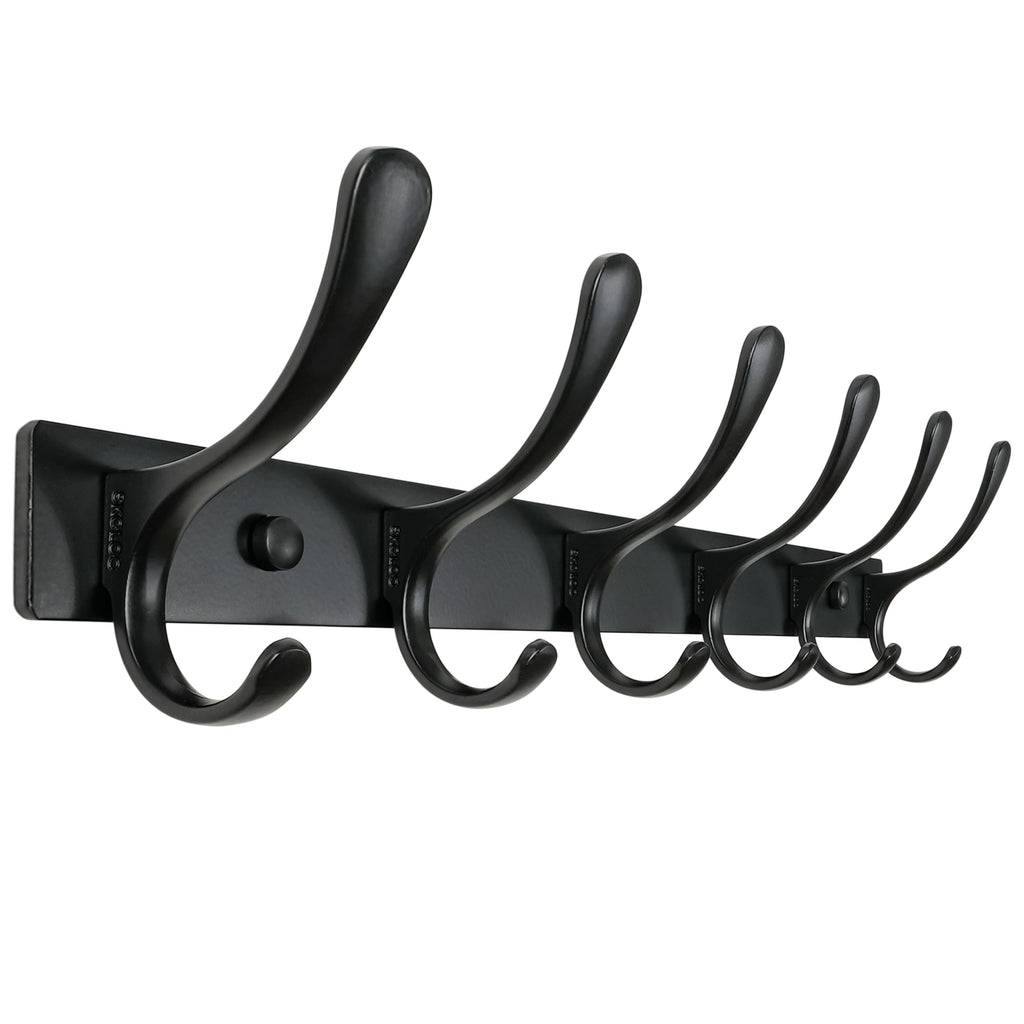 SKOLOO Coat Rack Wall Mounted - 6 Hooks, Heavy Duty, Stainless Steel, Metal Wall Coat Hanger, Sturdy Wall Hooks for Hanging Coat, Jacket, Clothes - image 1
