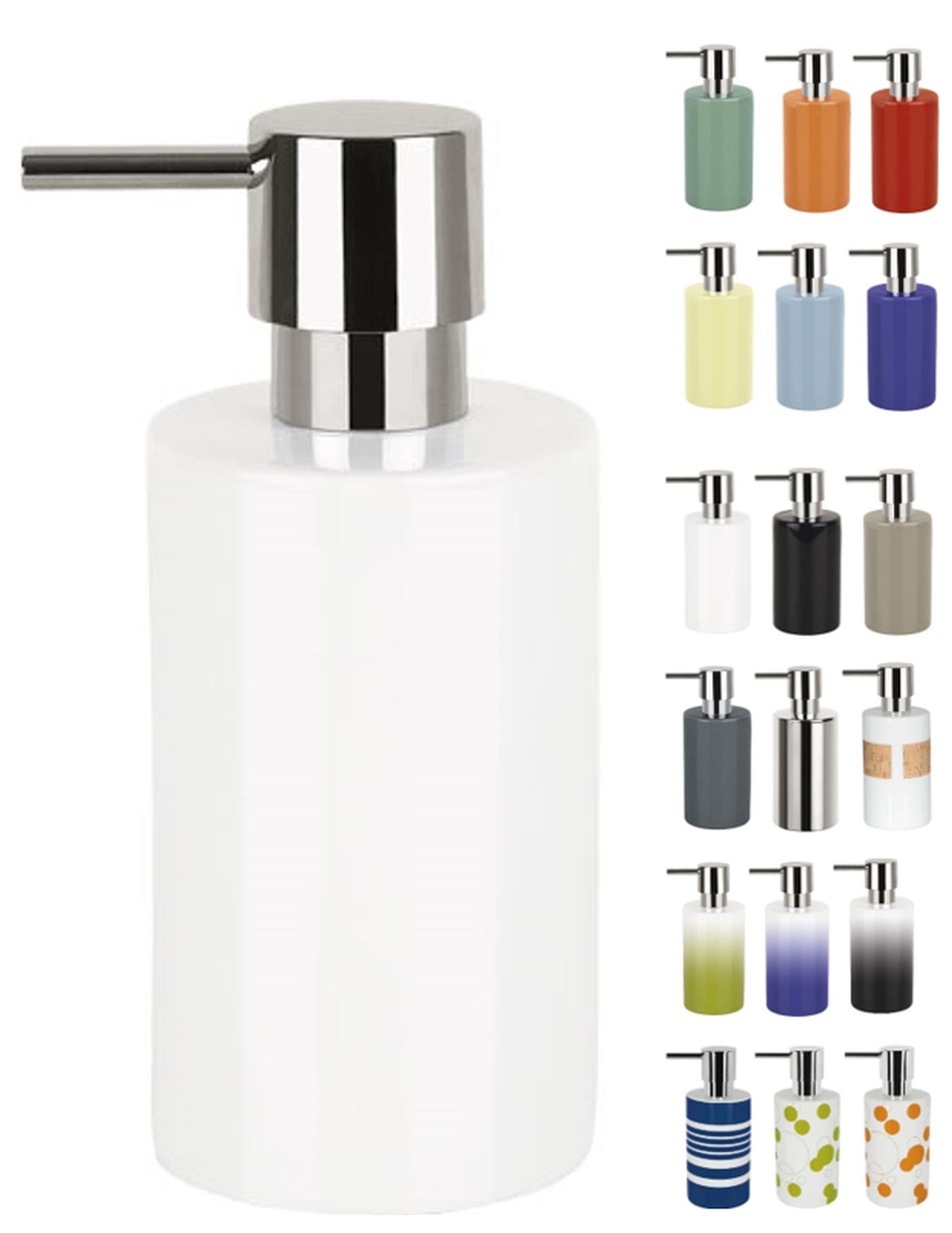Spirella Tube Soap Dispenser – White Stoneware Minimalist Bathroom Decor