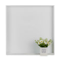 Hanobe 20" Square Ottoman Tray | Large White Wood Serving Tray with Handles