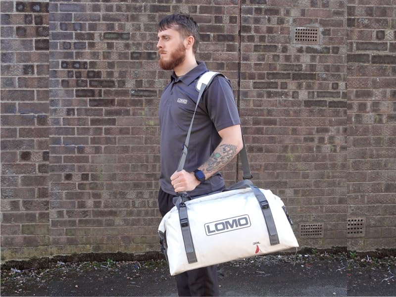 Lomo 30L Waterproof Rolltop Dry Bag – White Duffel Holdall Bag