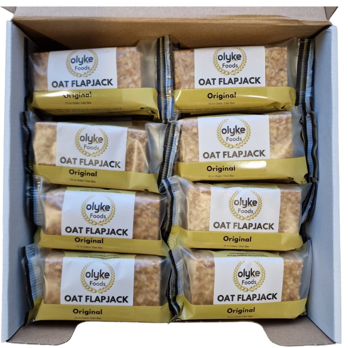 Olyke Original Oat Flapjacks - Healthy Energy Snack Bars, 95g (Box of 24)