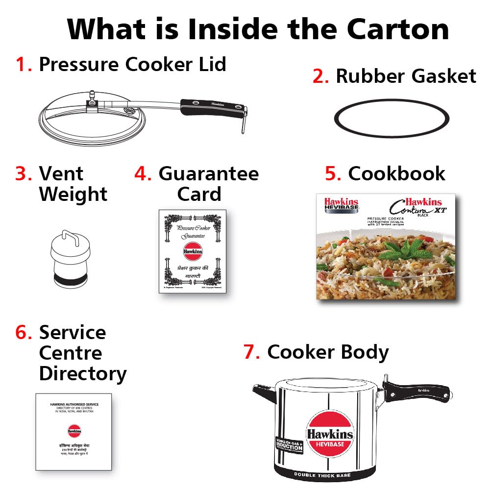 Hawkins Hevibase Pressure Cooker | 6.5 Litre Induction Base – Silver