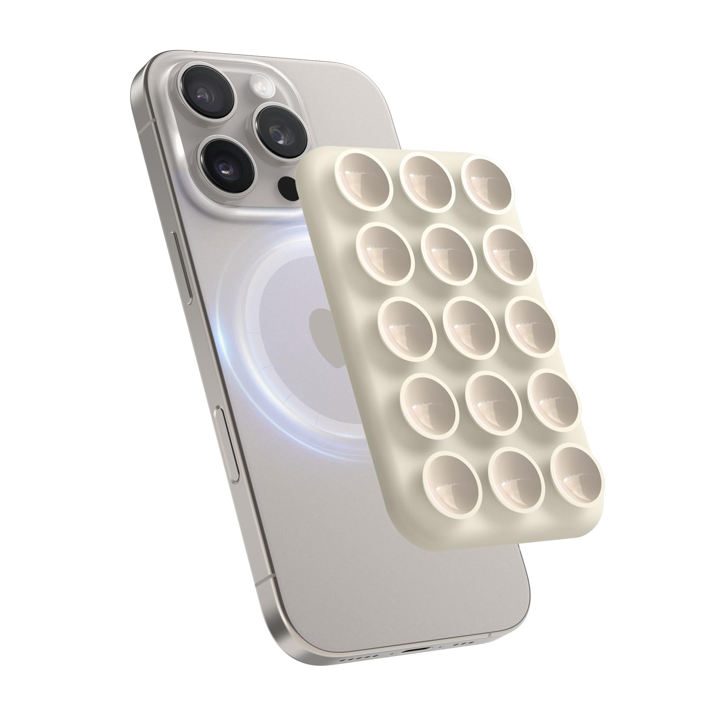 elago Magnetic Suction Cup Phone Mount for MagSafe - Stone Silicone Grip
