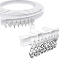 VirtuGro 10FT Flexible Ceiling Curtain Track – Bendable PVC Rail for Bay Windows