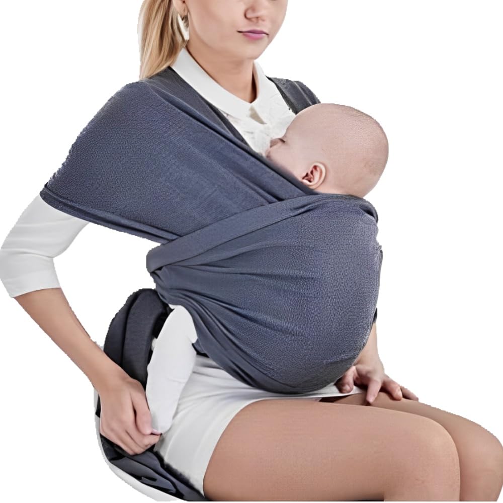 Voarge Baby Carrier Sling – Ergonomic Grey Nursing Wrap for 0-16kg