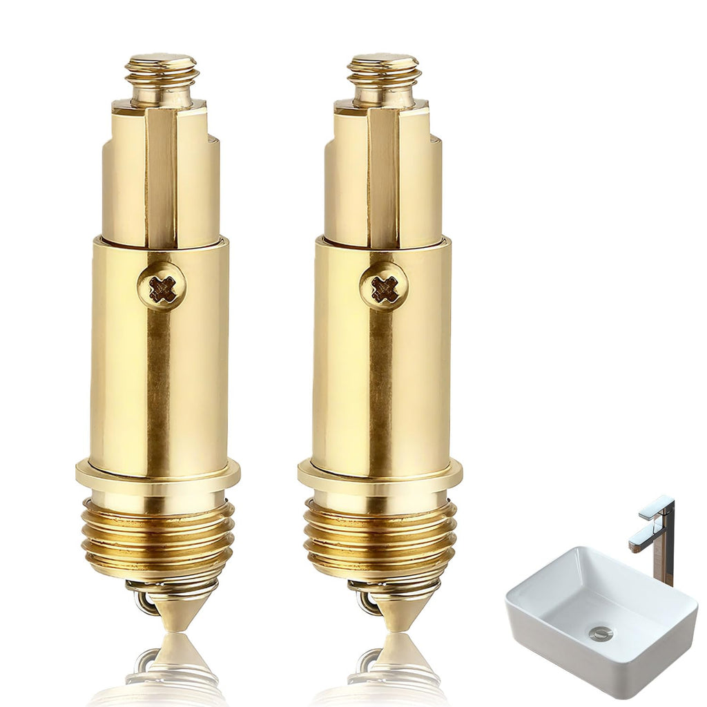 2Pcs Pop Up Click Clack Slotted Plug Bolt Assembly, Brass Plug Bolt Replacement, Internal Spring PlugBolt, for Most Sink Bath Tub Basin Drain Stopper - image 1