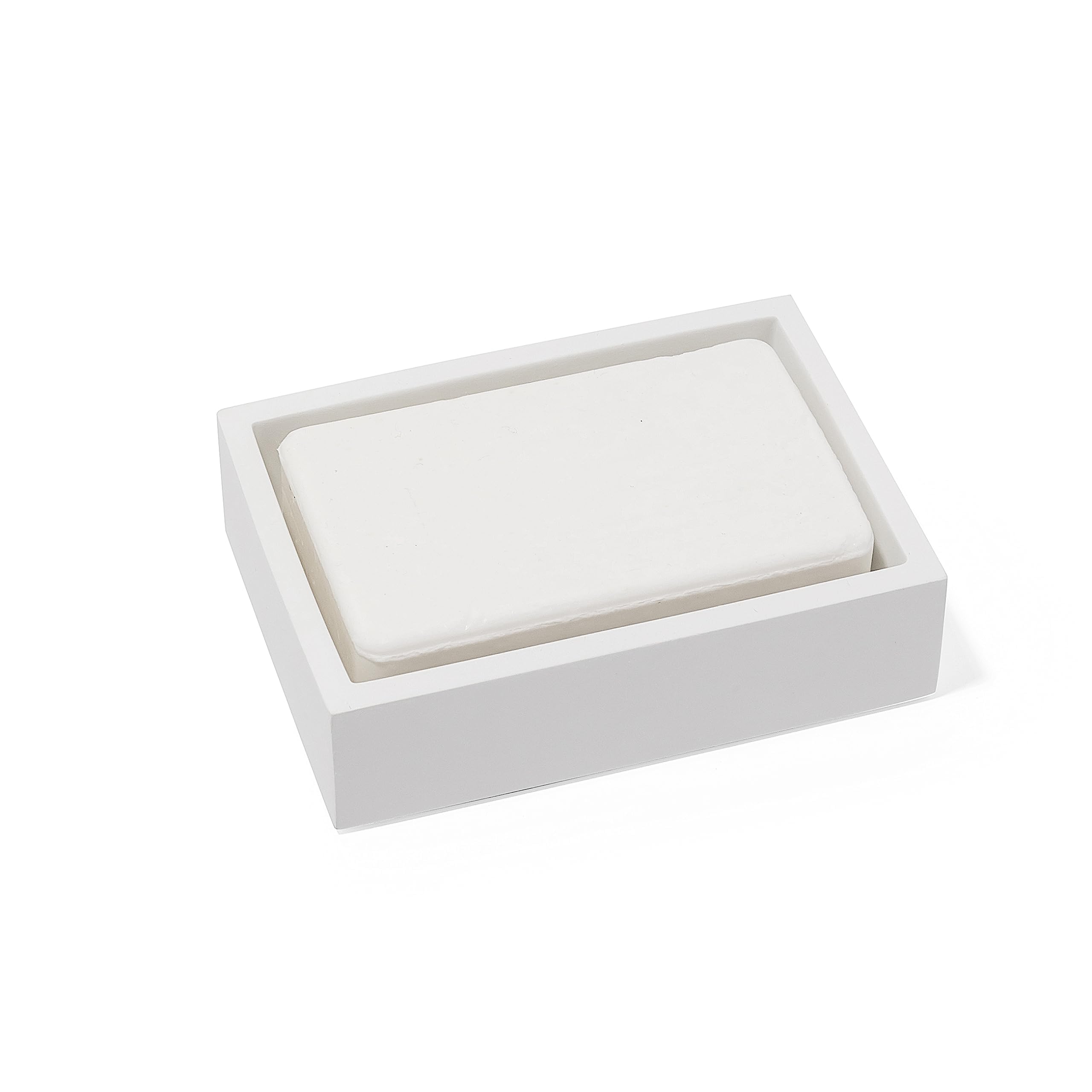 YEW DESIGN Matte White Resin Soap Dish – Rustproof Square Tray