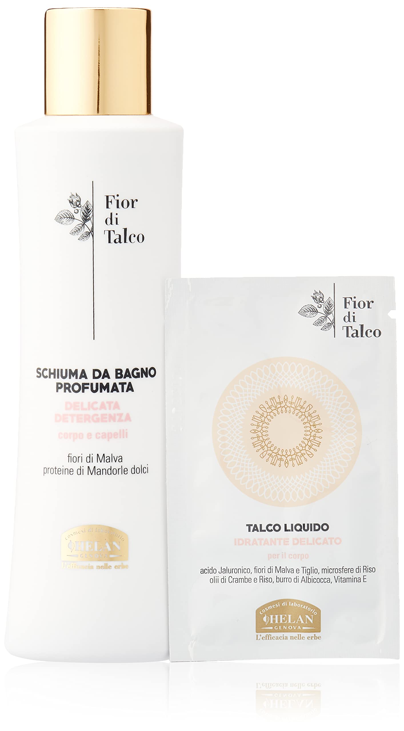 Helan Fior di Talco - Moisturizing Body and Hair Shower Gel with Mallow