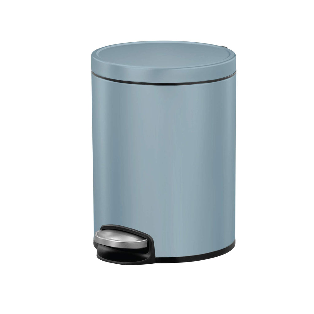 EKO Eva 5L Pedal Bathroom Bin | Soft Close Lid - Titanium Blue
