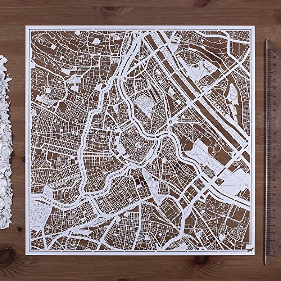 Vienna Paper Cut Map Wall Decor | O3 Design Studio White Paper Art