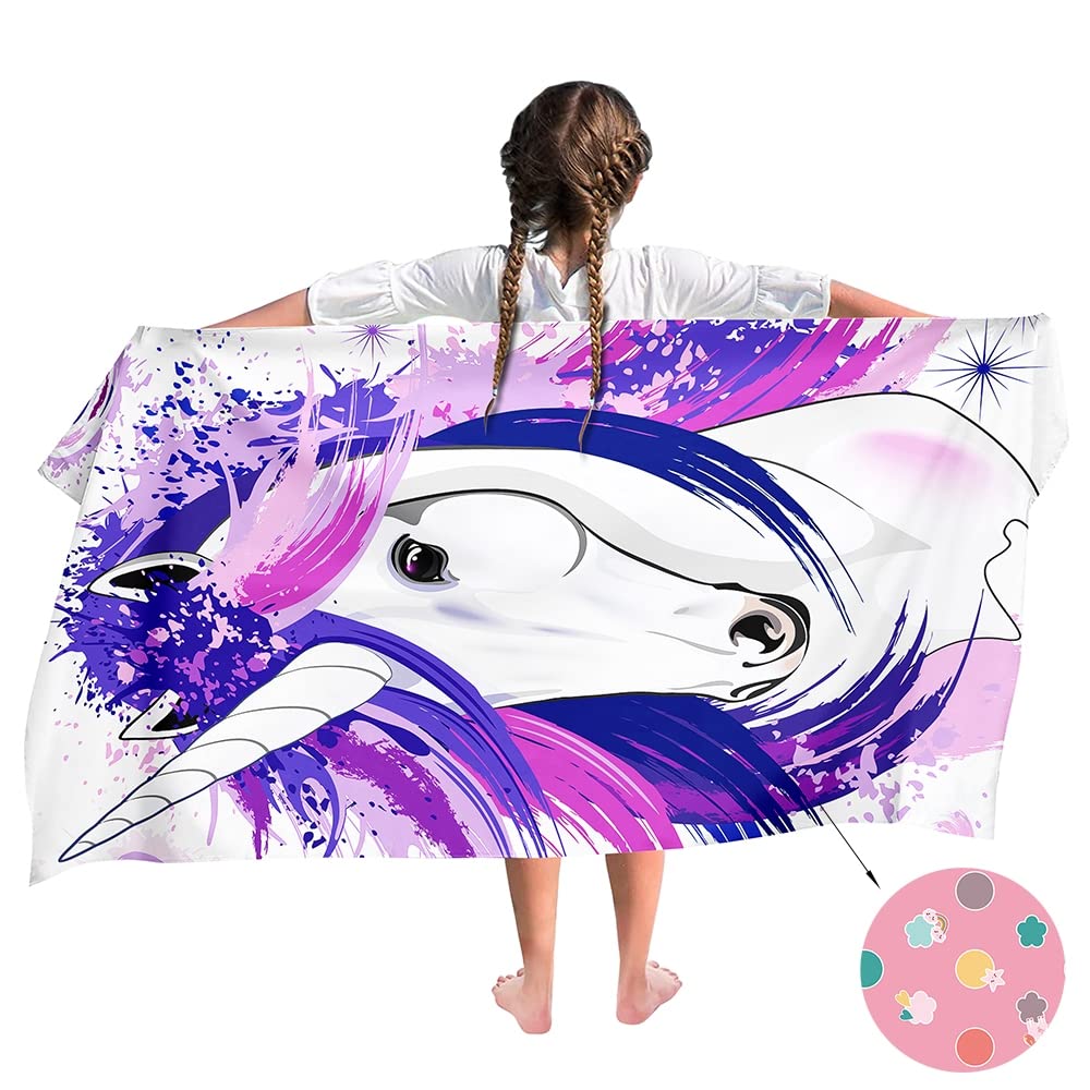 Ulticool Microfibre Children's Towel – Quick-Drying Unicorn Beach Towel
