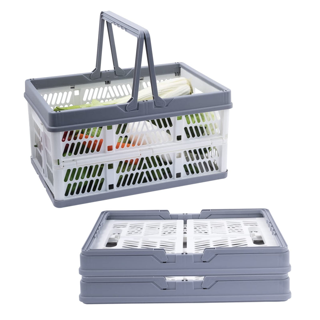 Xaztr 3 Pack Collapsible Plastic Storage Crates with Handles, Stackable - image 1