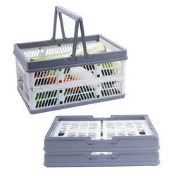 Xaztr 3 Pack Collapsible Plastic Storage Crates with Handles, Stackable - image 1