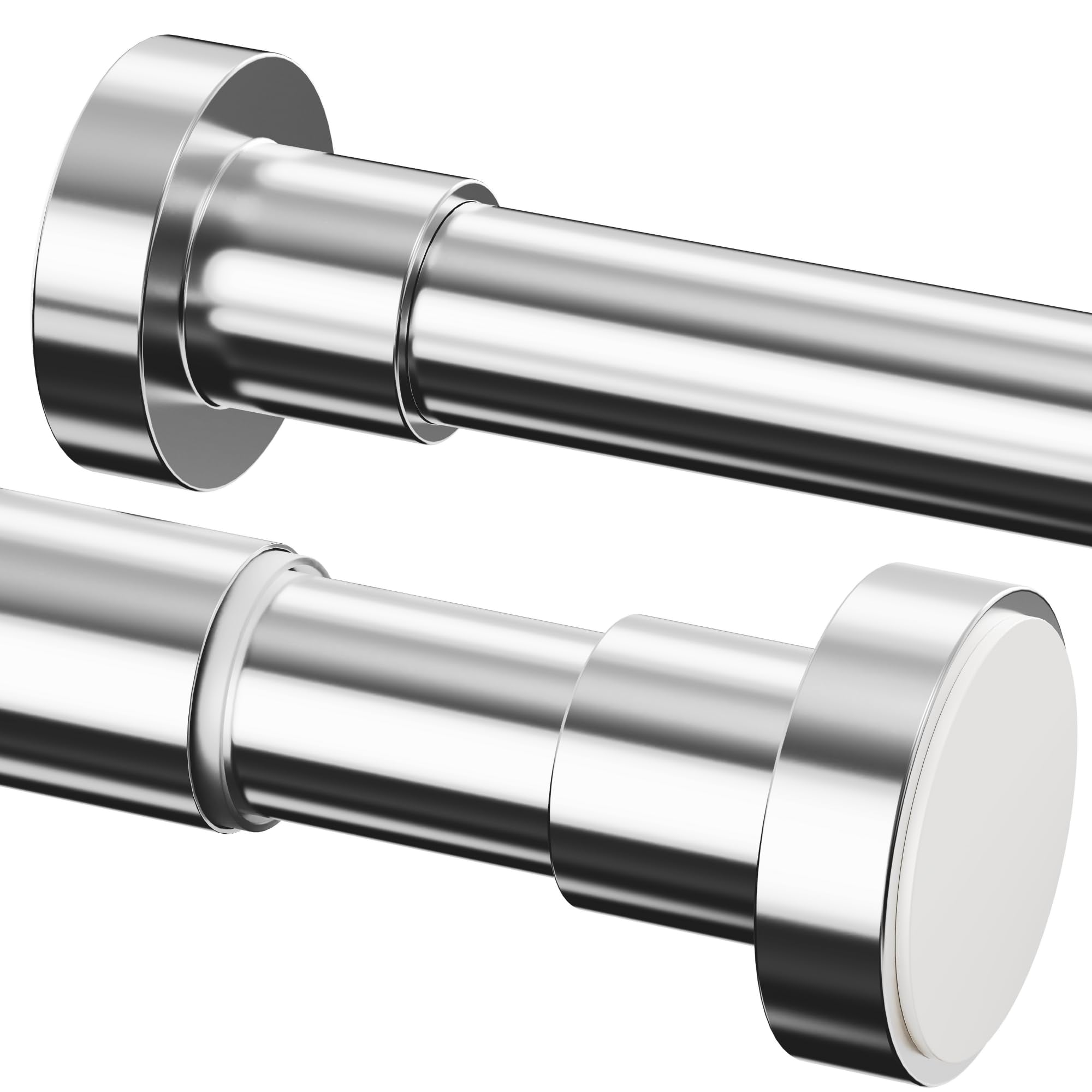 Jolof Store Extendable Shower Curtain Pole | 115-205cm No Drill Silver