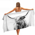 Ulticool Highland Cow Microfibre Towel – Quick-Dry Sand-Free Beach Towel